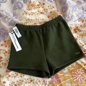Aritzia TNA Women's Dark Green Shorts (cozy perfect hi 3”)